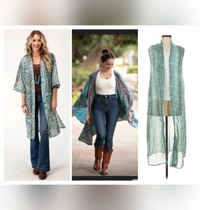 Show Me Your MuMu Green Patterned Kimono